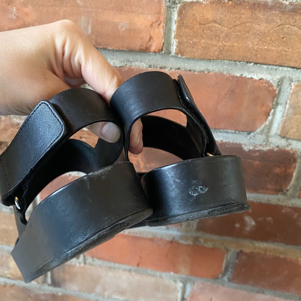 VINCE Marrett Platform Leather Sandals black size 6 - Picture 9 of 14